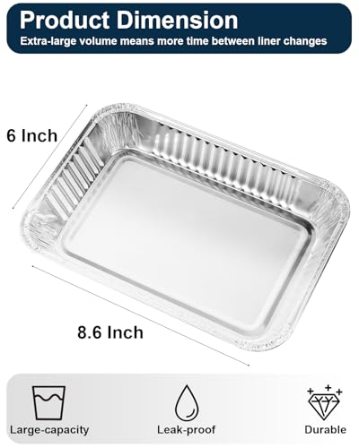Drip Pans for Weber, Disposable Aluminum Foil Grease Trays for Weber Grills, Universal Replacement Liners for Weber Series, 8.6 x 6 - 20 Pcs